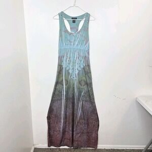 Sam & Max Blue Purple Studded Y2K Whimsygoth Artsy Maxi Dress Size Medium